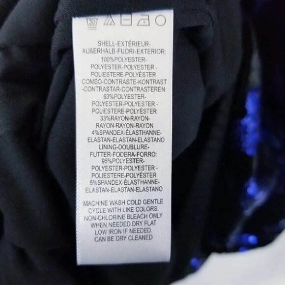 Cosmopolitan DDTP Madison Velvet Sequin Mini Dress 'Black/Cobalt Blue' Size S - Picture 10 of 13